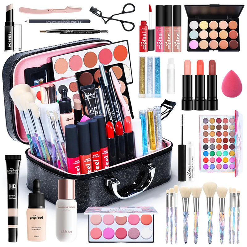 ๐ POPFEEL Kit de Maquillaje Todo en Uno โ Set Completo ๐ con Sombras ๐จ, Delineador ๐๏ธ y Cejas โ๏ธ