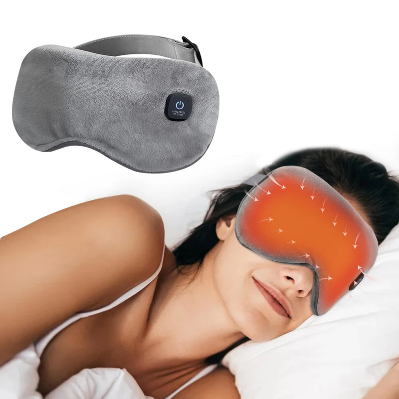Cordless Hot Compress Massage Eye Mask Electric Vibration Heated Eye Massager Relieve Eye Strain Dark Circles Sleeping Eyeshades