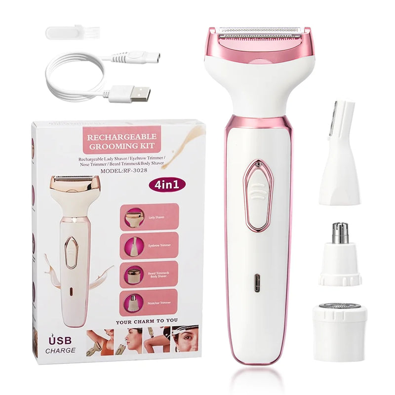 🌸 4 em 1 Lady Shaver – Depilação Completa e Painless