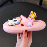 Unicorn Dinosaur Cartoon Kids Slippers Summer EVA Waterproof Children Clogs Shoes Soft Bottom Boys Girls Beach Slippers