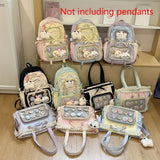 Women's Bag Set Two-Piece Pain Bag (Likely a Typo and Should Be Backpack) Back to School Season Backpack Lace Lightweight Cute Backpack