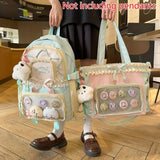 Women's Bag Set Two-Piece Pain Bag (Likely a Typo and Should Be Backpack) Back to School Season Backpack Lace Lightweight Cute Backpack