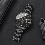Luxury Stainless Steel Men Calendar Quartz Watch Fashion Mens Business Watches for Man Clock Reloj Hombre