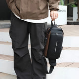 Password Lock Anti-Theft Men's Bag Chest Bag Casual Sports Small Backpack Single Shoulder Motorcycle Bag Trendy Shoulder Bag