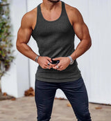 2026 Men's Fitness Vest Summer  Sleeveless Quick-drying Sports Vest Solid Color Slim-fit High Elastic Cool Breathable Tight Top