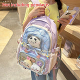 Women's Bag Set Two-Piece Pain Bag (Likely a Typo and Should Be Backpack) Back to School Season Backpack Lace Lightweight Cute Backpack
