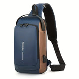 Password Lock Anti-Theft Men's Bag Chest Bag Casual Sports Small Backpack Single Shoulder Motorcycle Bag Trendy Shoulder Bag