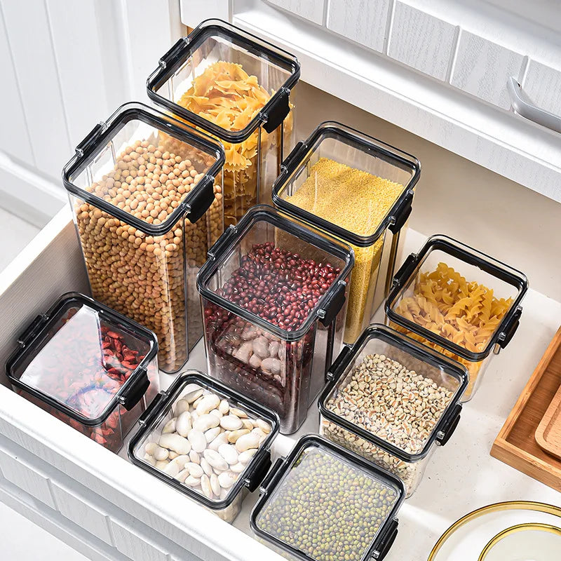 2/4PCS Sealed Jars Sets Stackable Kitchen Grain Srorage Sealed Containers Fridge Fresh Keep Boxes Seasoning Set Multigrain Tank