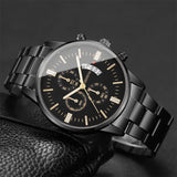 Luxury Stainless Steel Men Calendar Quartz Watch Fashion Mens Business Watches for Man Clock Reloj Hombre