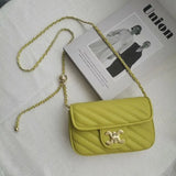 Fashion Explosions Green Fairy Rhombus Small Fragrance Chain Shoulder Messenger Bag Niche High Quality Joker Handbag Handbags