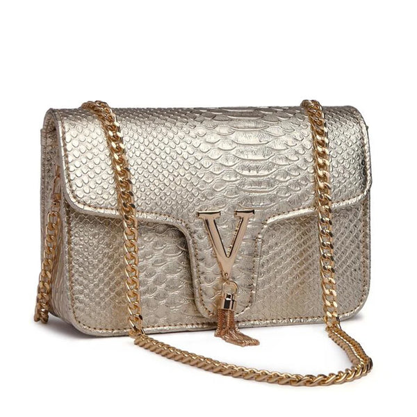 👜 Luxury Y2K Shoulder Bag – Black V Chain 2026