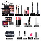 💋 POPFEEL Kit de Maquillaje Todo en Uno – Set Completo 💄 con Sombras 🎨, Delineador 👁️ y Cejas ✍️