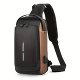 Password Lock Anti-Theft Men's Bag Chest Bag Casual Sports Small Backpack Single Shoulder Motorcycle Bag Trendy Shoulder Bag