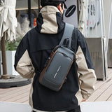 Password Lock Anti-Theft Men's Bag Chest Bag Casual Sports Small Backpack Single Shoulder Motorcycle Bag Trendy Shoulder Bag