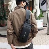 Password Lock Anti-Theft Men's Bag Chest Bag Casual Sports Small Backpack Single Shoulder Motorcycle Bag Trendy Shoulder Bag