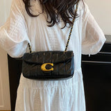 Advanced style bag, women's diamond grid chain bag, new versatile small square bag, single shoulder crossbody bag