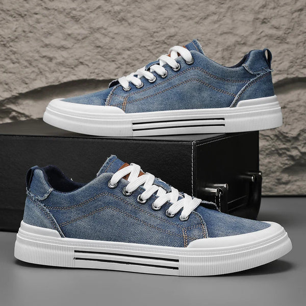 👟 Zapatillas Hombre 2026 | Sneakers de Lona Denim con Plataforma | Calzado Casual Cómodo y Antideslizante para Caminar y Entrenamiento