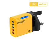 240W 5 Ports USB PD Charger Type C Quick Charge Phone Chargers USB Fast Charging Adapter For iPhone 16 Samsung Xiaomi Huawei