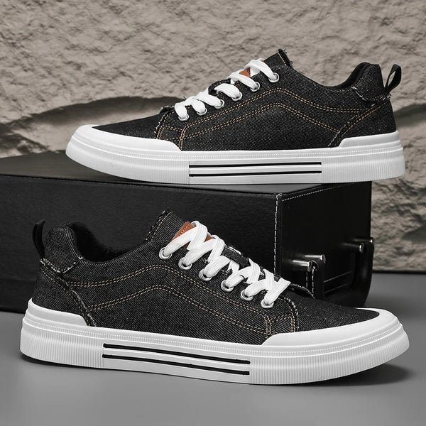 👟 Zapatillas Hombre 2026 | Sneakers de Lona Denim con Plataforma | Calzado Casual Cómodo y Antideslizante para Caminar y Entrenamiento
