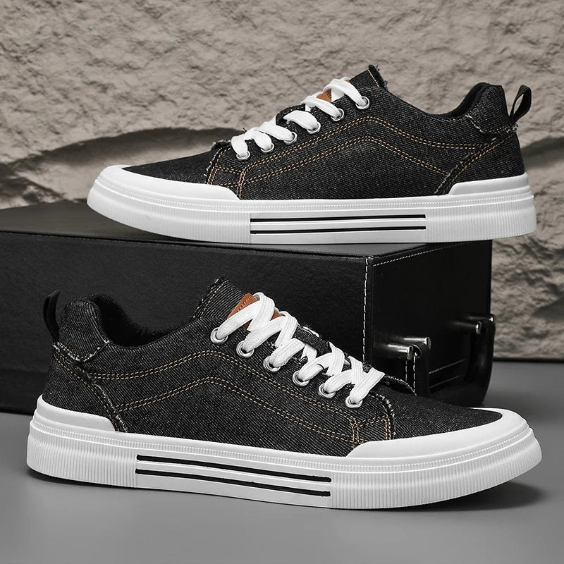 👟 Zapatillas Hombre 2026 | Sneakers de Lona Denim con Plataforma | Calzado Casual Cómodo y Antideslizante para Caminar y Entrenamiento