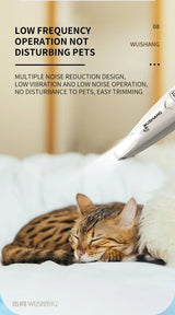 Pet Dog Electric Groomer Trimmer with LED Light Waterproof Pet Foot Hair Trimmer Low Noise Cat Dog Face Foot Ear Hip Paw Shaver