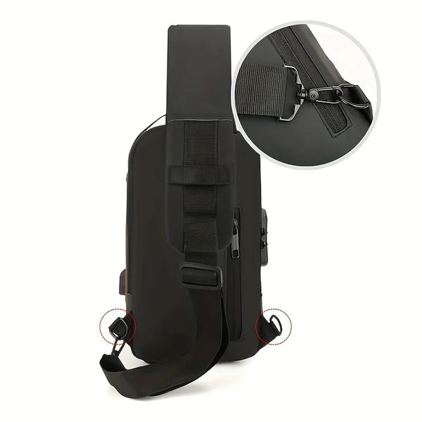 Password Lock Anti-Theft Men's Bag Chest Bag Casual Sports Small Backpack Single Shoulder Motorcycle Bag Trendy Shoulder Bag