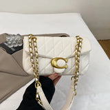 Advanced style bag, women's diamond grid chain bag, new versatile small square bag, single shoulder crossbody bag