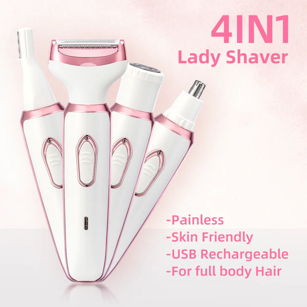 🌸 4 em 1 Lady Shaver – Depilação Completa e Painless