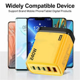 240W 5 Ports USB PD Charger Type C Quick Charge Phone Chargers USB Fast Charging Adapter For iPhone 16 Samsung Xiaomi Huawei