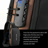 Password Lock Anti-Theft Men's Bag Chest Bag Casual Sports Small Backpack Single Shoulder Motorcycle Bag Trendy Shoulder Bag