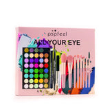 🎀 POPFEEL Ultimate Eye Kit – Paleta, Liner, Mascara & Pincéis 🌟