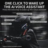 Y10 Motorcycle Helmet Headset Stereo Voice Control Bluetooth 5.3 Hands Free Call IPX6 Waterproof 1000mAh With Ambient Light