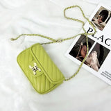 Fashion Explosions Green Fairy Rhombus Small Fragrance Chain Shoulder Messenger Bag Niche High Quality Joker Handbag Handbags
