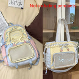 Women's Bag Set Two-Piece Pain Bag (Likely a Typo and Should Be Backpack) Back to School Season Backpack Lace Lightweight Cute Backpack