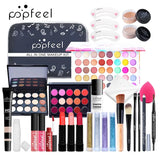 💋 POPFEEL Kit de Maquillaje Todo en Uno – Set Completo 💄 con Sombras 🎨, Delineador 👁️ y Cejas ✍️