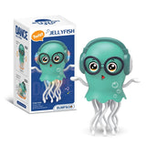 An electrically-powered crawling dancing jellyfish toy, an octopus with automatic obstacle sensor, intelligent LED lights and mu