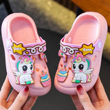 Unicorn Dinosaur Cartoon Kids Slippers Summer EVA Waterproof Children Clogs Shoes Soft Bottom Boys Girls Beach Slippers
