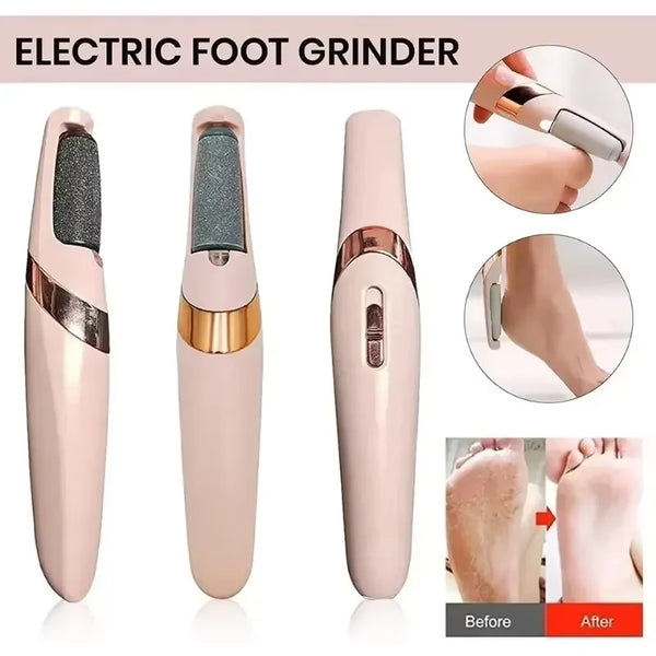 NUEVO Pedicura Eléctrica USB para Piel Muerta, Molinillo Automático de Pies Recargable con 2 Cabezas de Rodillo Removibles