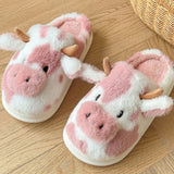 🐮 Pantuflas Fluffy Cow | Diseño Cartoon & Invierno Cálido ✨