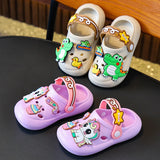 Unicorn Dinosaur Cartoon Kids Slippers Summer EVA Waterproof Children Clogs Shoes Soft Bottom Boys Girls Beach Slippers